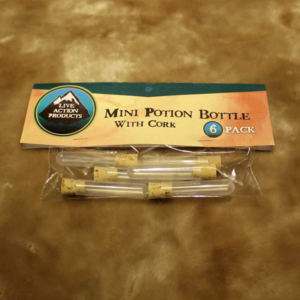 Mini Potion Bottles with Real Cork Stoppers - 6 Pack | FDA Approved Food & Laboratory Grade Polymer | Safe to Drink | Virtually Unbreakable | Dishwasher Safe | Made in USA | Perfect for LARP, Cosplay, Parties & Fantasy Events